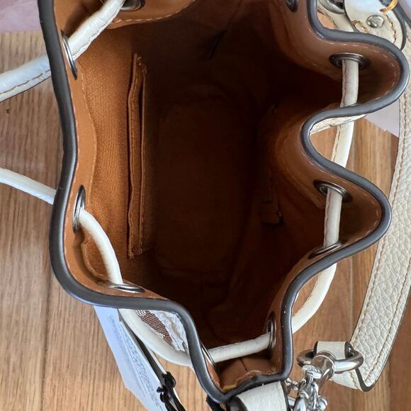 Coach Mini Dempsey Bucket Bag In Signature Jacquard With Rainbow Stripe - Picture 8 of 9